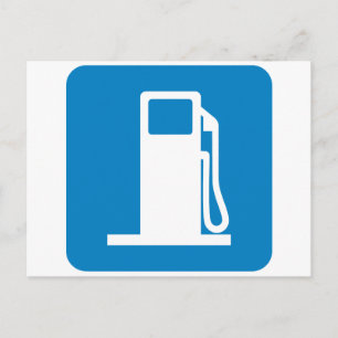 Gas Station Highway Sign Postcard