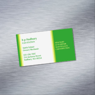 Gas Station Magnetic Business Card