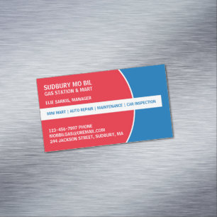 Gas Station Magnetic Business Card