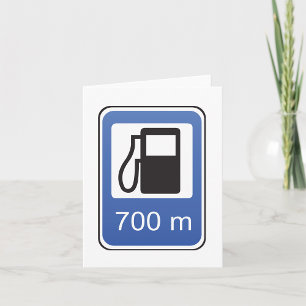 Gas Station Road Sign Note Cards