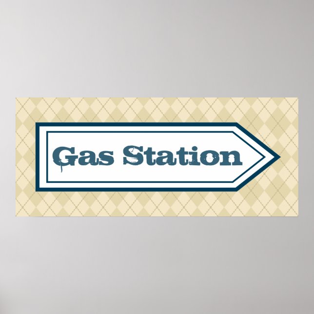 Gas Station Sign Poster (Front)