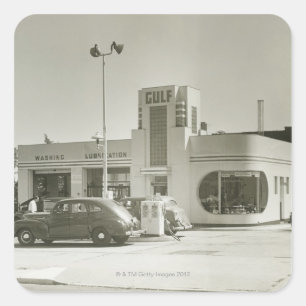 Gas Station Square Sticker
