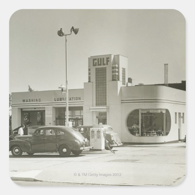 Gas Station Square Sticker (Front)