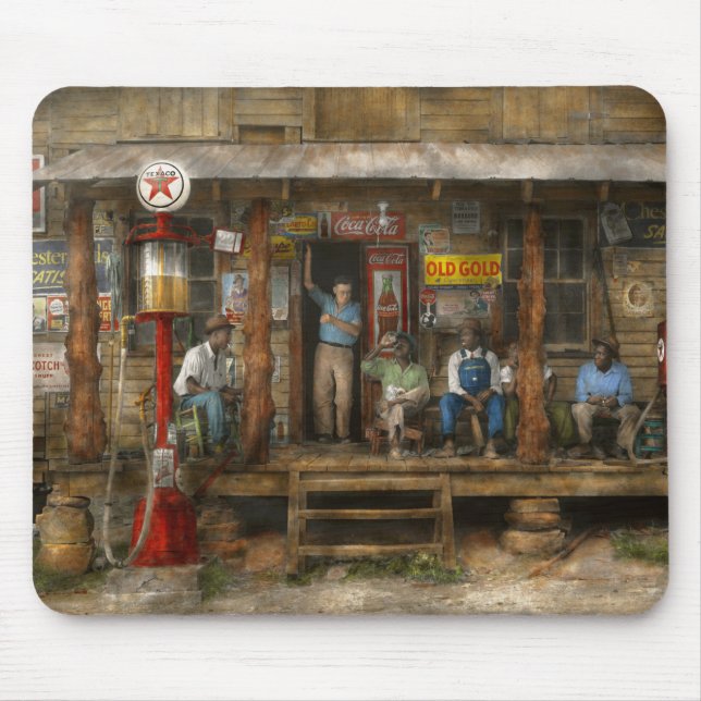 Gas Station - Sunday afternoon - 1939 Mouse Pad (Front)