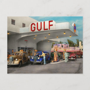 Gas Station - The great american road trip 1939 Postcard