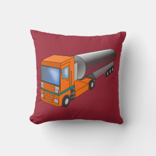 Gas Tanker Truck Heavy Transporter for Kids Cushion