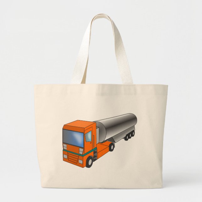 Gas Tanker Truck Heavy Transporter for Kids Large Tote Bag (Front)