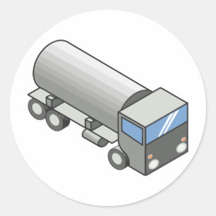 Gas truck.ai classic round sticker