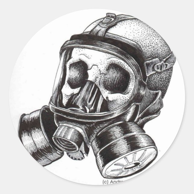 GasMask Classic Round Sticker (Front)
