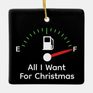 Gasoline for Christmas Ceramic Ornament