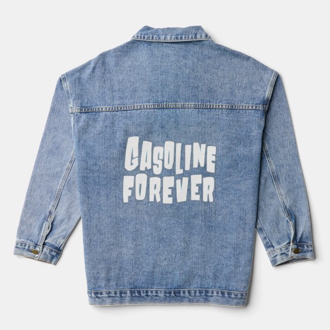 Gasoline Forever  Gas Cars  Denim Jacket (Back)