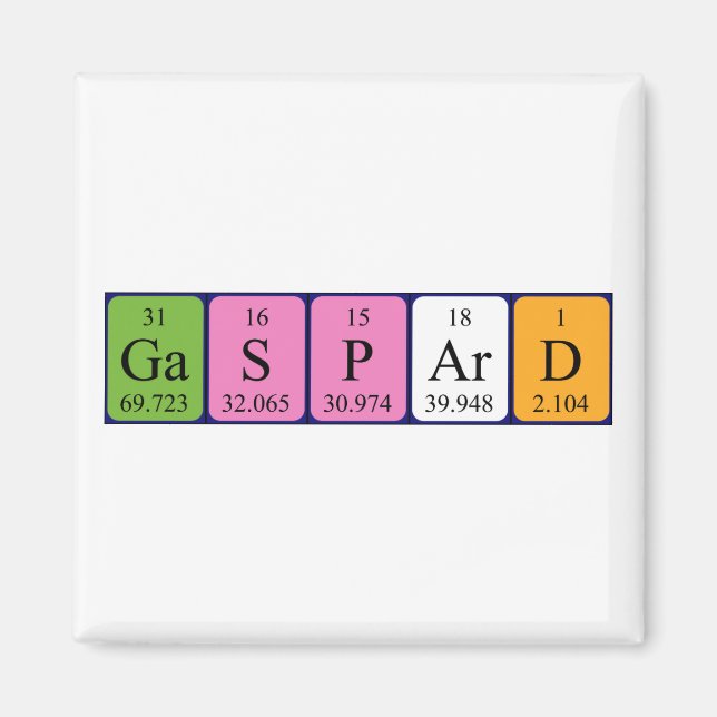 Gaspard periodic table name magnet (Front)