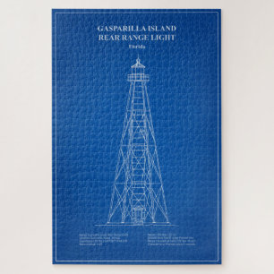 Gasparilla Island Rear Range Light - Florida - AD Jigsaw Puzzle