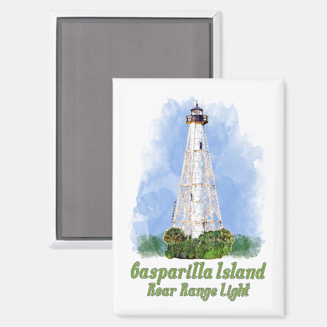 Gasparilla Island Rear Range Light - Florida Magnet (Front/Back)