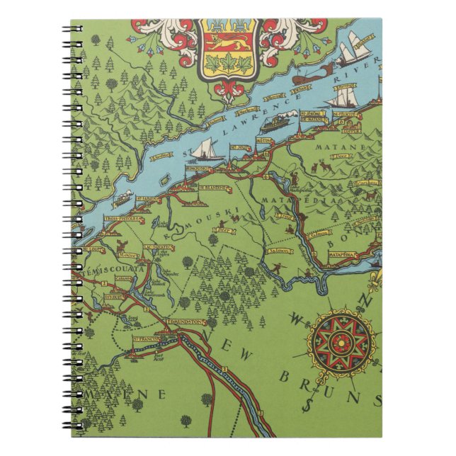 Gaspe Peninsula, Canada Map Notebook (Front)