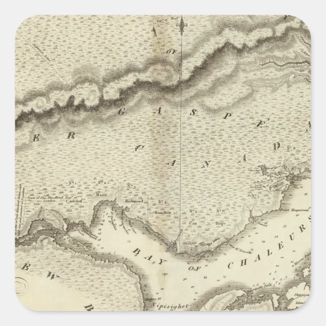 Gaspe Peninsula Square Sticker (Front)