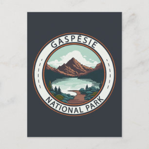 Gaspésie National Park Canada Badge Postcard