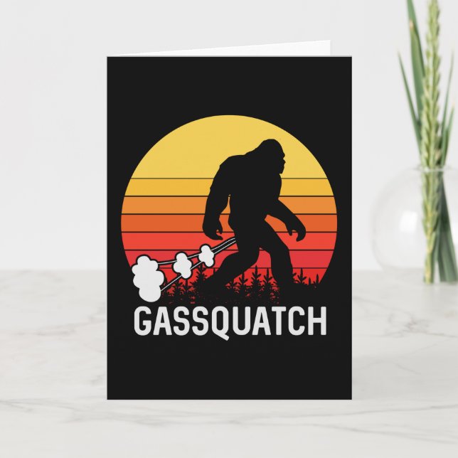 GASSQUATCH Bigfoot Retro fart Design Card (Front)