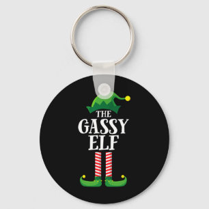 Gassy Elf Matching Family Group Christmas Party Key Ring