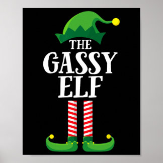 Gassy Elf Matching Family Group Christmas Party Poster