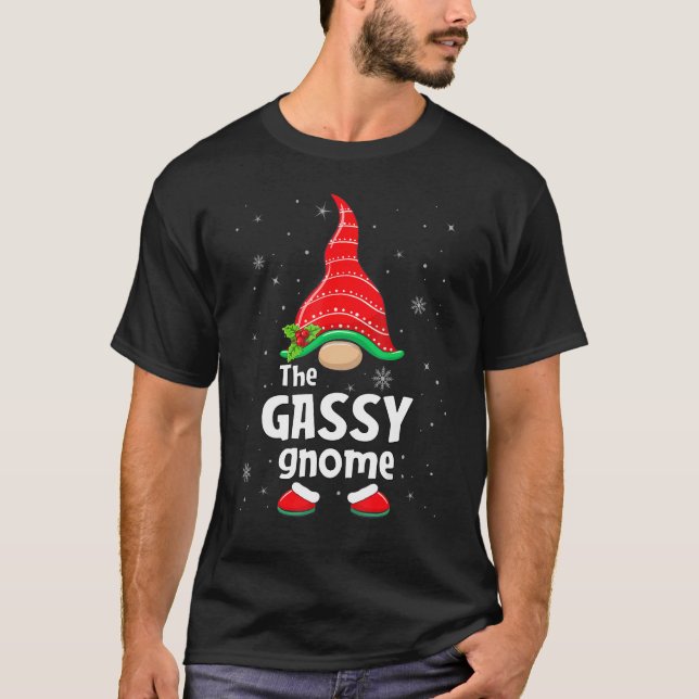 Gassy Gnome Matching Family Group Christmas Party  T-Shirt (Front)