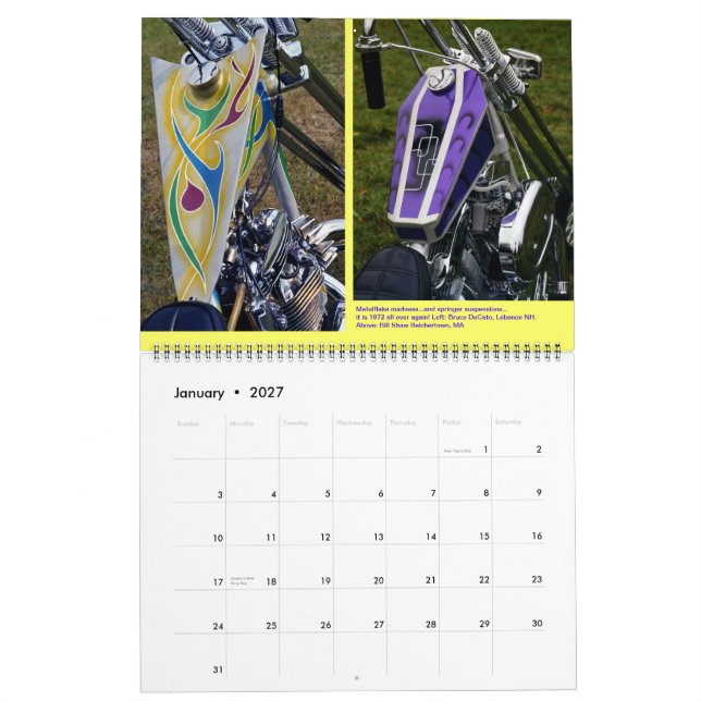 Gastank Graphics Motorcycle paint art Huge Calendar (Jan 2027)