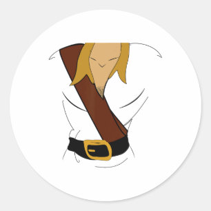 Gaston Halloween Costume Fun Classic Round Sticker