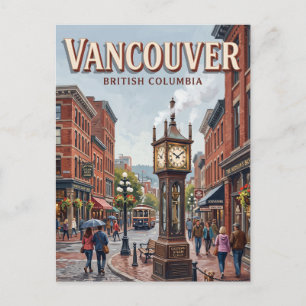 Gastown Steam Clock Vancouver Canada Postcard