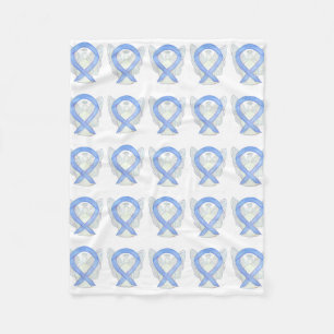 Gastric Cancer Awareness Ribbon Fleece Blankets