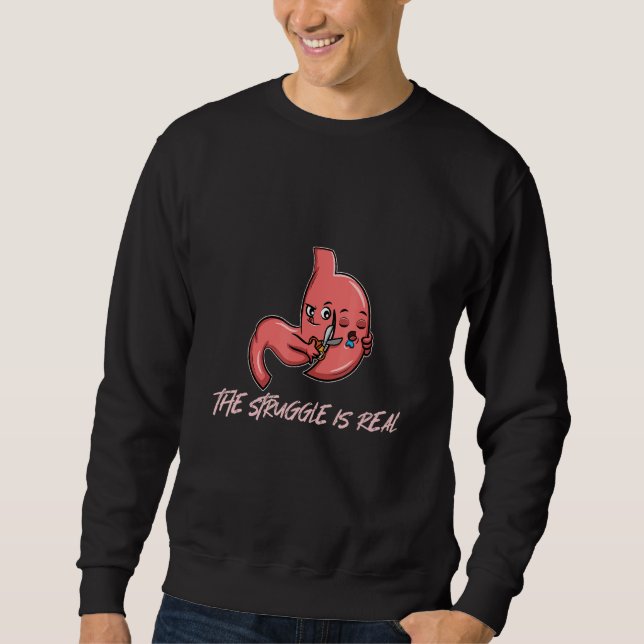 Gastric Sleeve Bariatric Surgery Humor Pun Joke Sweatshirt (Front)