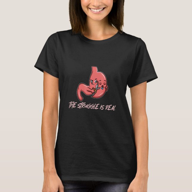 Gastric Sleeve Bariatric Surgery Humor Pun Joke T-Shirt (Front)