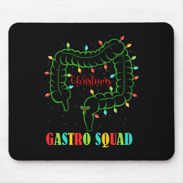 Gastro Nurse Squad Fun Christmas Lights Gastroente Mouse Pad (Front)
