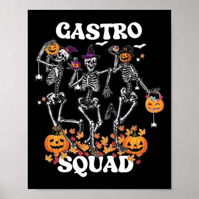 Gastro Squad Halloween Skeleton Dancing Endoscopy  Poster (Front)
