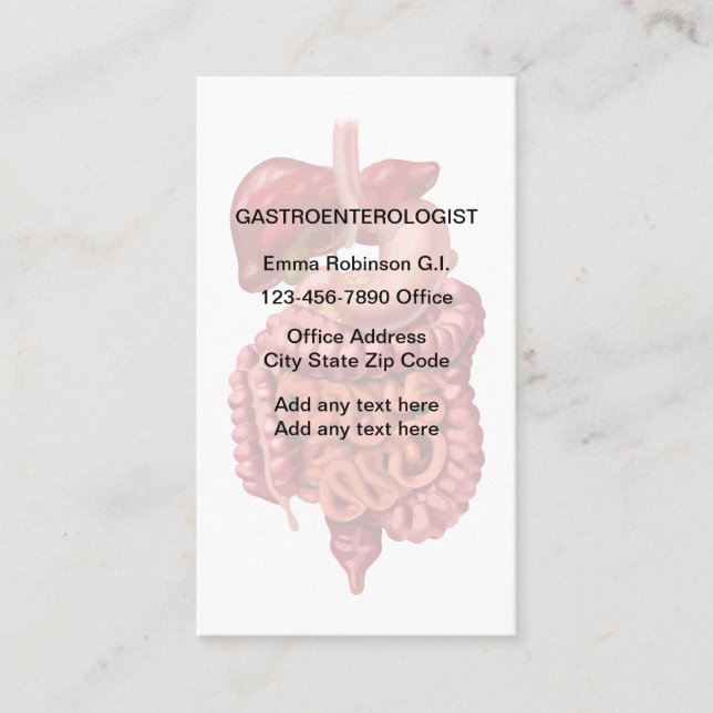 Gastroenterologist Appointment Business Cards  (Front)