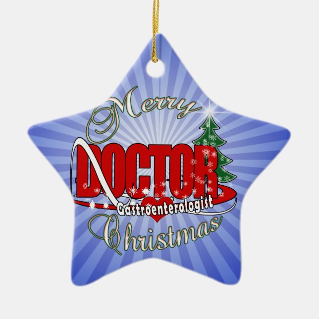 Gastroenterologist DOCTOR CHRISTMAS Ceramic Tree Decoration (Front)