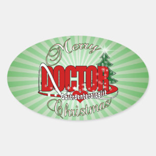 Gastroenterologist DOCTOR CHRISTMAS Oval Sticker