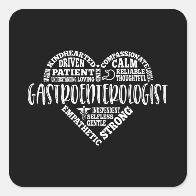 Gastroenterologist, GI doctor, Gastro Square Sticker (Front)