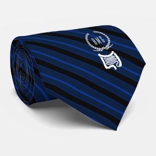 Gastroenterologist Monogram Blue Faux Gold Tie