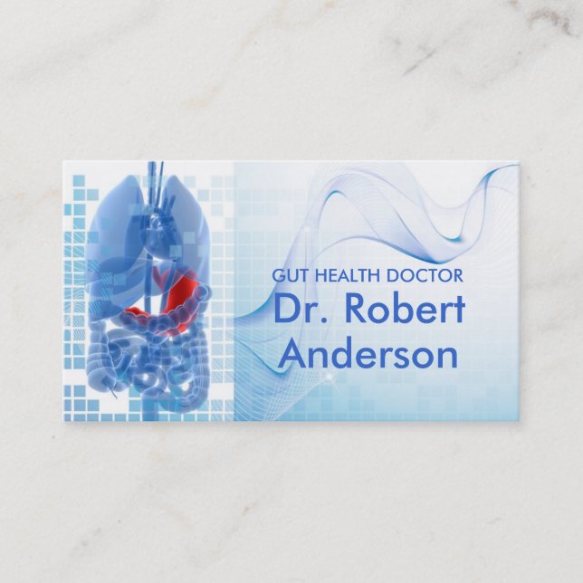 Gastroenterologist Registered Dietician Gut Health Business Card (Front)