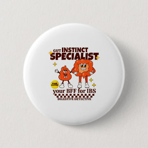 Gastroenterologist Retro Intestine Gift Ibs Gi Nur 6 Cm Round Badge