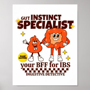 Gastroenterologist Retro Intestine Gift Ibs Gi Nur Poster