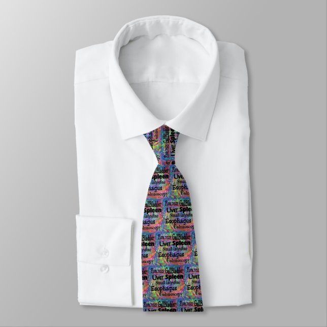 Gastroenterologist Terminology Art Tie (Tied)