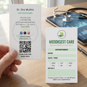 Gastroenterology Clinic Business Appointment Card