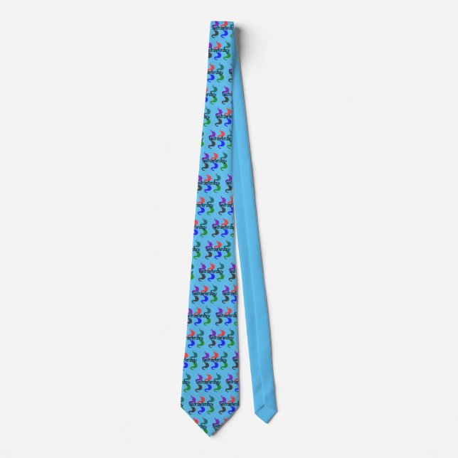 Gastroenterology Gifts Stomach Design Blue Tie (Front)