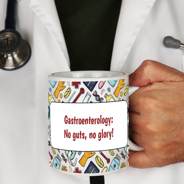 Gastroenterology medical pun doctor pattern gift coffee mug (Creator Uploaded)