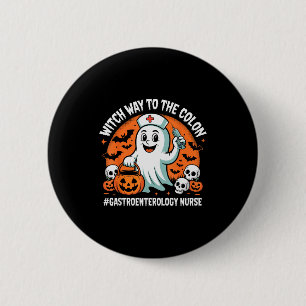 Gastroenterology Nurse Funny Halloween Ghost Nurse 6 Cm Round Badge
