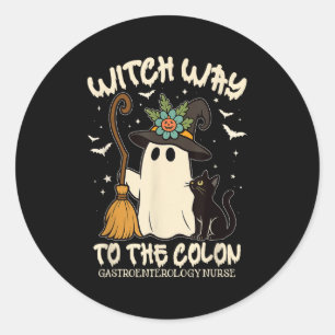 Gastroenterology Nurse Halloween Endo Nurse Ghost  Classic Round Sticker