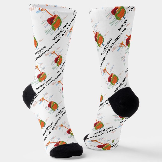 Gastroenterology Requires Guts Digestive System Socks (Angled)