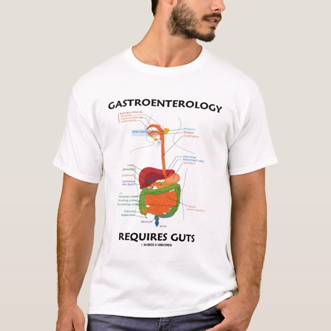 Gastroenterology Requires Guts (Digestive System) T-Shirt (Front)