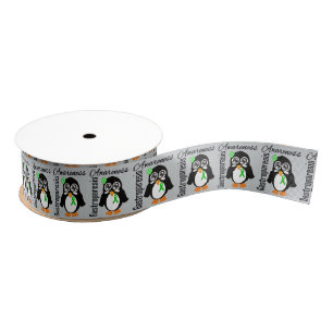 Gastroparesis Awareness Penguin Grosgrain Ribbon